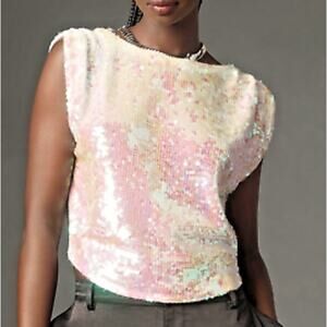 Anthropologie pilcro sequin cashmere wool sweater top size medium